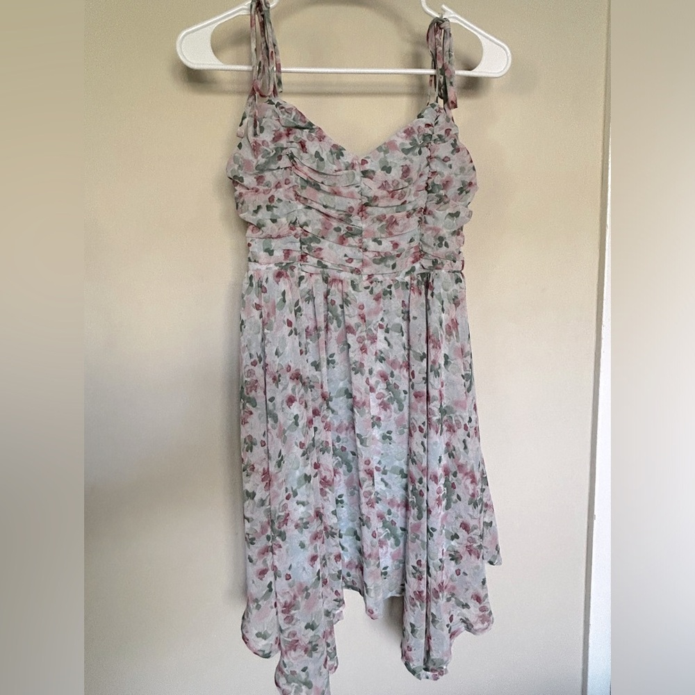 New Emory Park women’s small flower dress sheer scrunch material